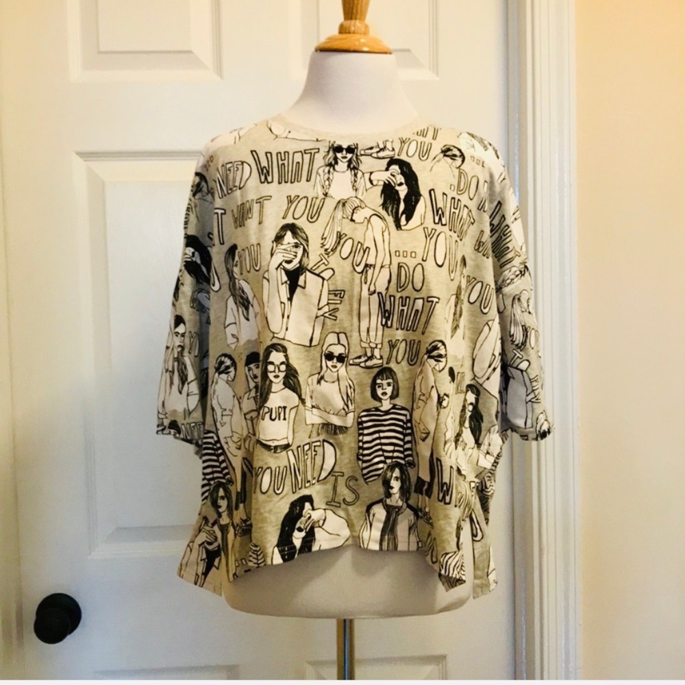 Bershka | Printed Top “You” People L